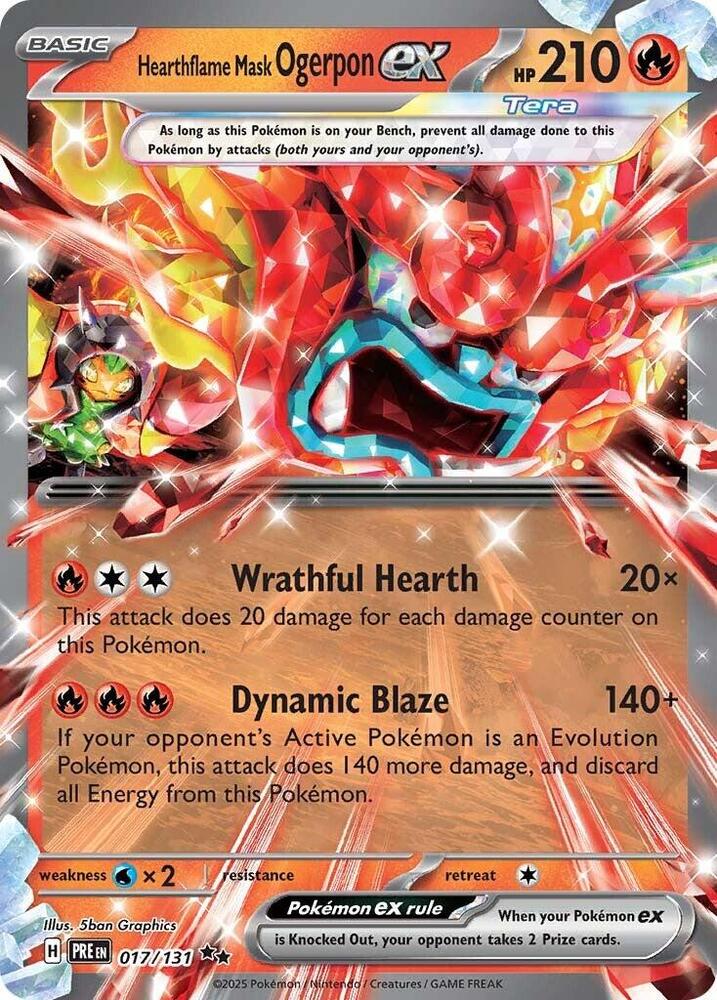 Hearthflame Mask Ogerpon ex (017/131) [Scarlet & Violet: Prismatic Evolutions] | Jack's On Queen