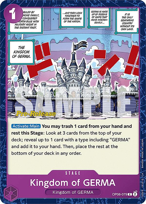 Kingdom of GERMA (OP06-079) [Wings of the Captain Pre-Release Cards] | Jack's On Queen
