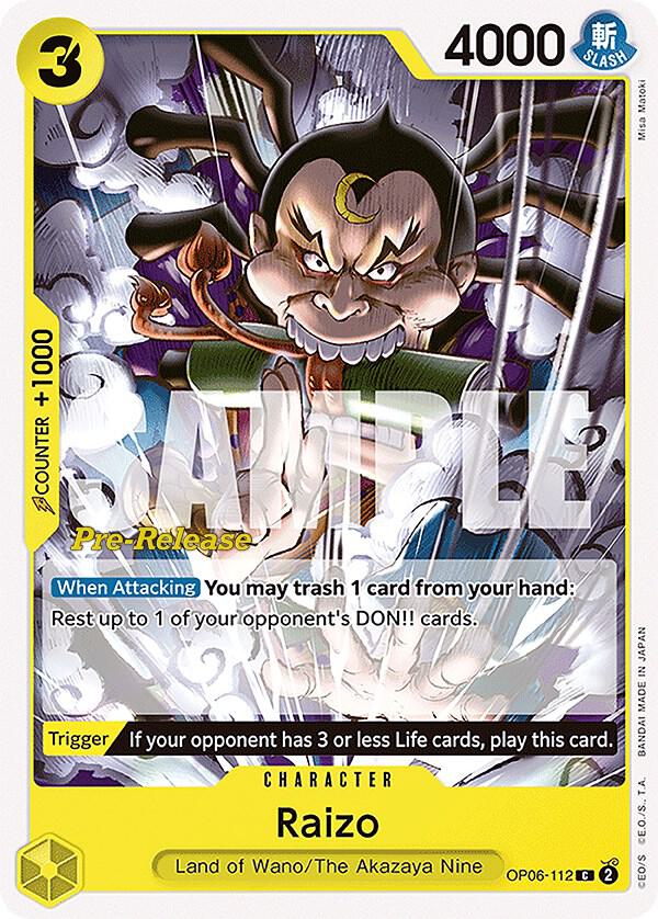 Raizo (OP06-112) [Wings of the Captain Pre-Release Cards] | Jack's On Queen