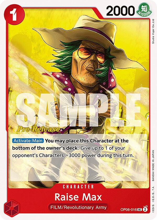 Raise Max (OP06-016) [Wings of the Captain Pre-Release Cards] | Jack's On Queen