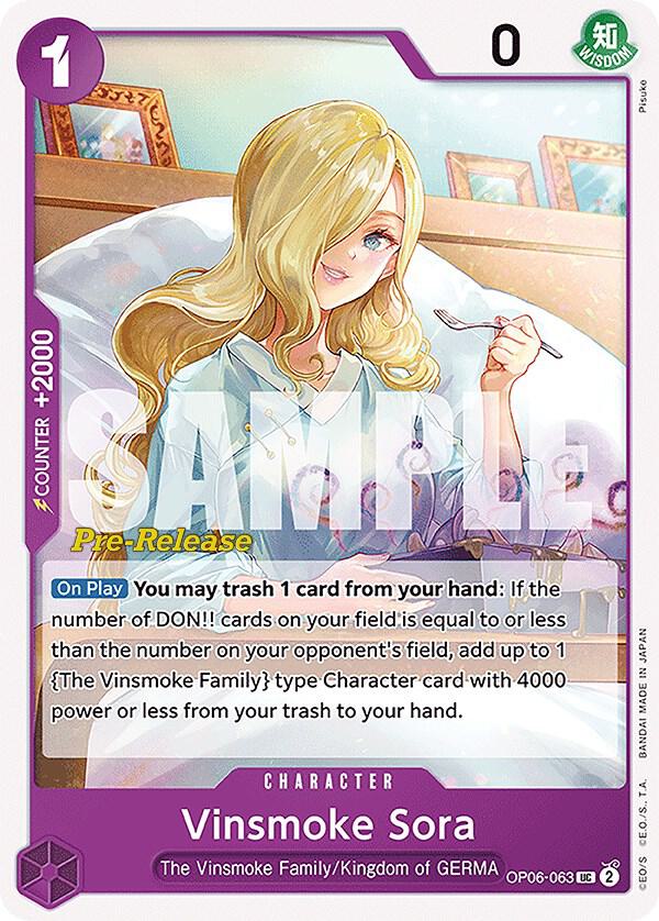 Vinsmoke Sora (OP06-063) [Wings of the Captain Pre-Release Cards] | Jack's On Queen