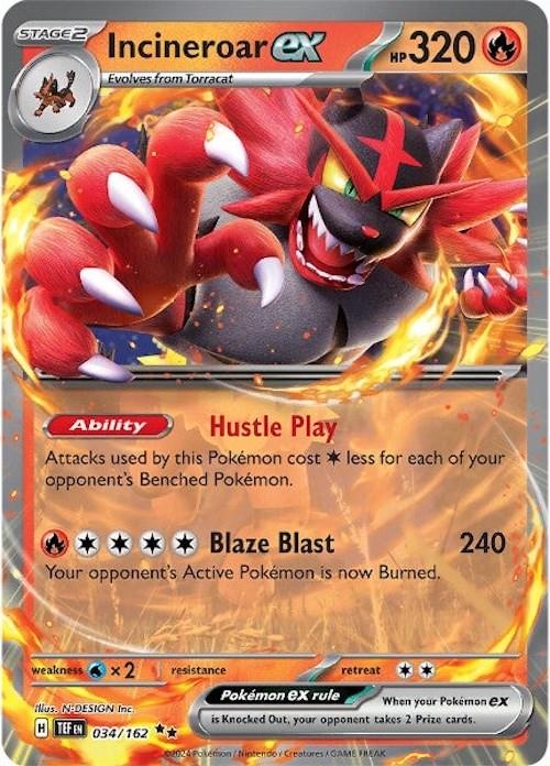 Incineroar ex (034/162) [Scarlet & Violet: Temporal Forces] | Jack's On Queen