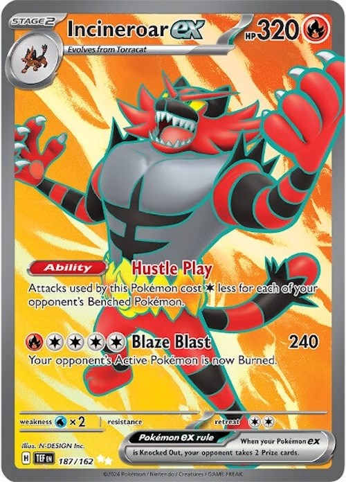 Incineroar ex (187/162) [Scarlet & Violet: Temporal Forces] | Jack's On Queen