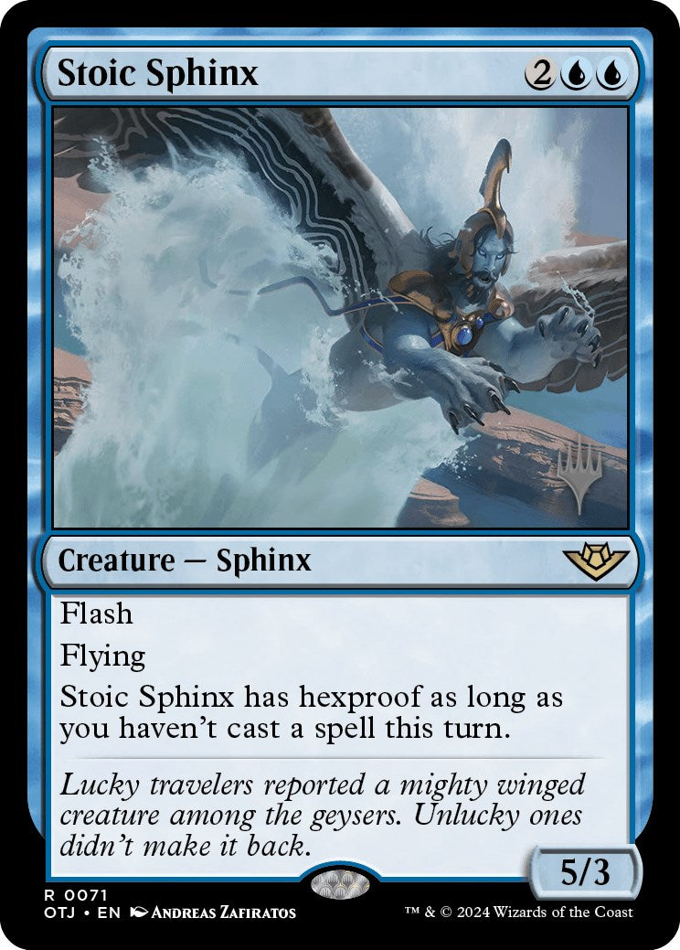 Stoic Sphinx (Promo Pack) [Outlaws of Thunder Junction Promos] | Jack's On Queen