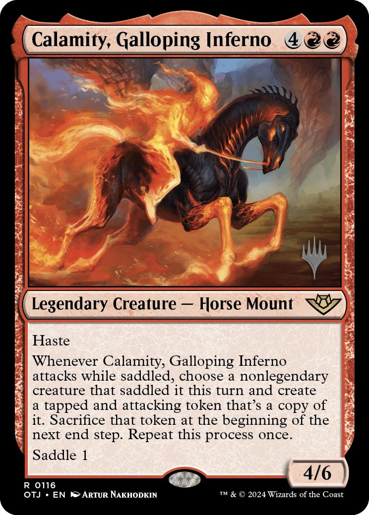 Calamity, Galloping Inferno (Promo Pack) [Outlaws of Thunder Junction Promos] | Jack's On Queen