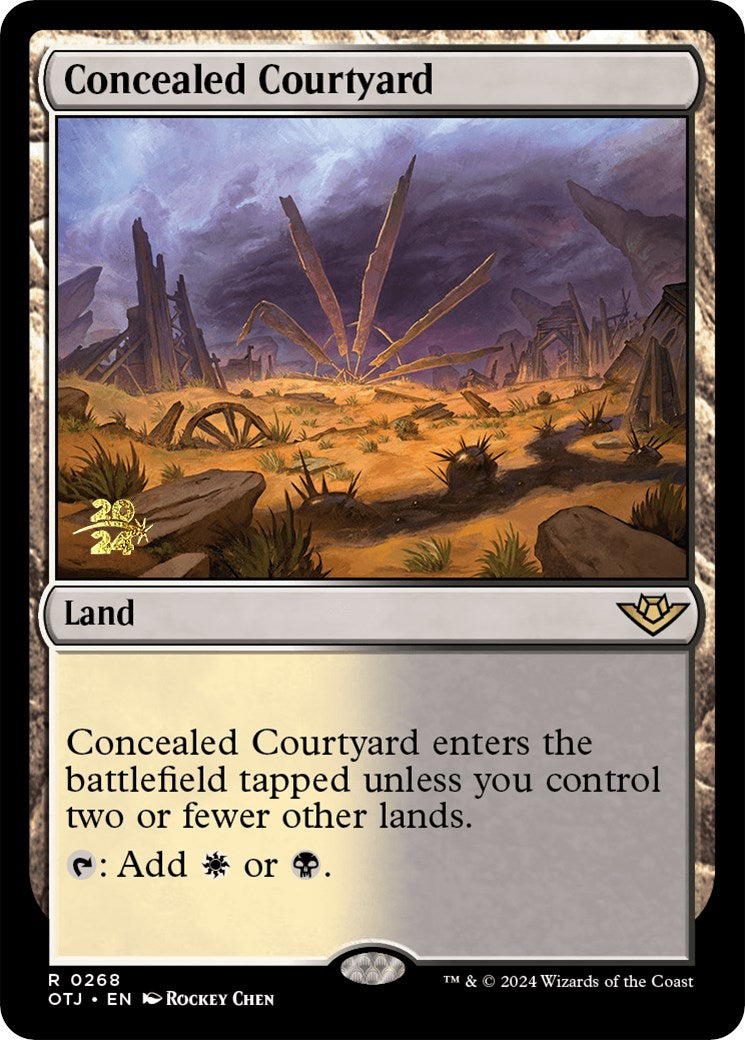 Concealed Courtyard (OTJ) [Outlaws of Thunder Junction Prerelease Promos] | Jack's On Queen