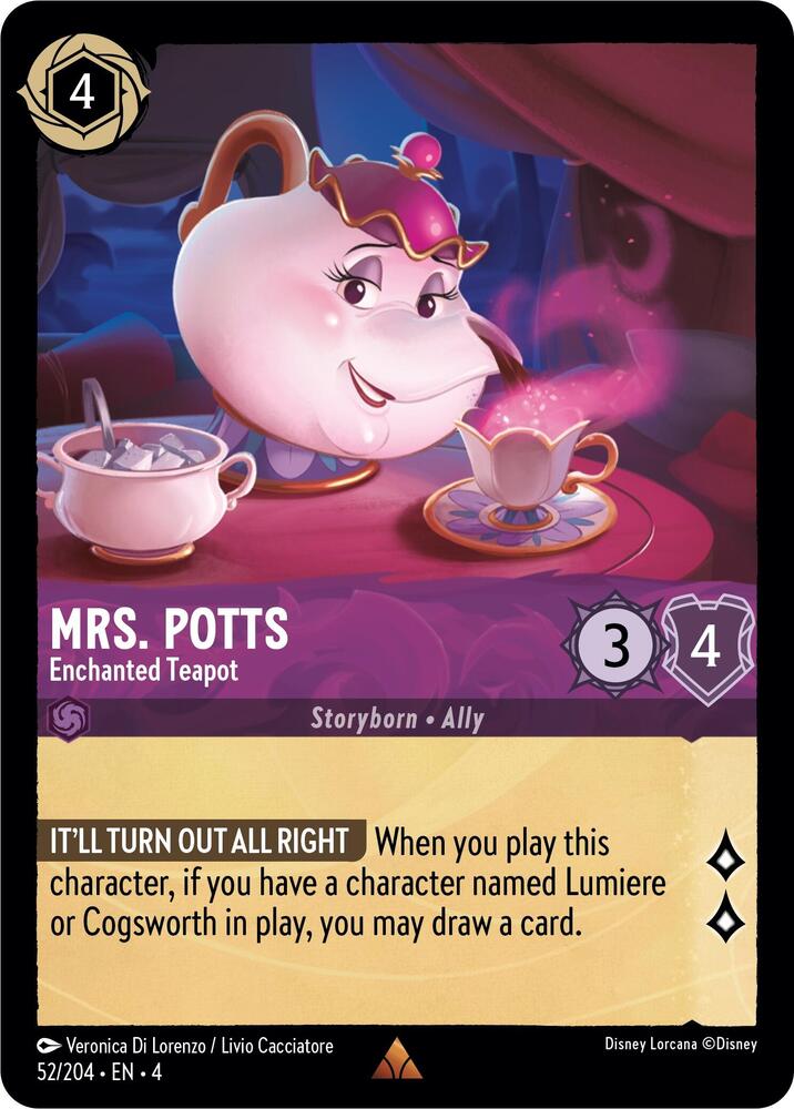 Mrs. Potts - Enchanted Teapot (52/204) [Ursula's Return] | Jack's On Queen