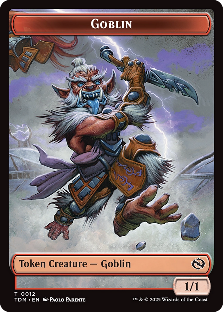 Goblin // Warrior Double-Sided Token [Tarkir: Dragonstorm Tokens] | Jack's On Queen