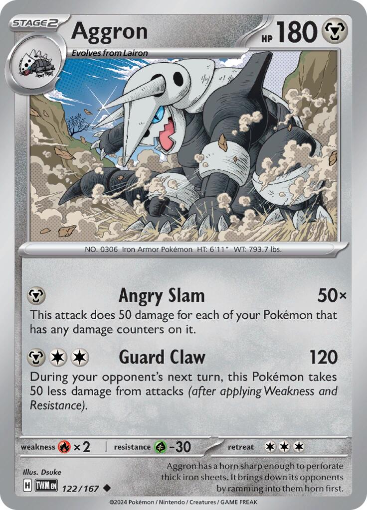 Aggron (122/167) [Scarlet & Violet: Twilight Masquerade] | Jack's On Queen