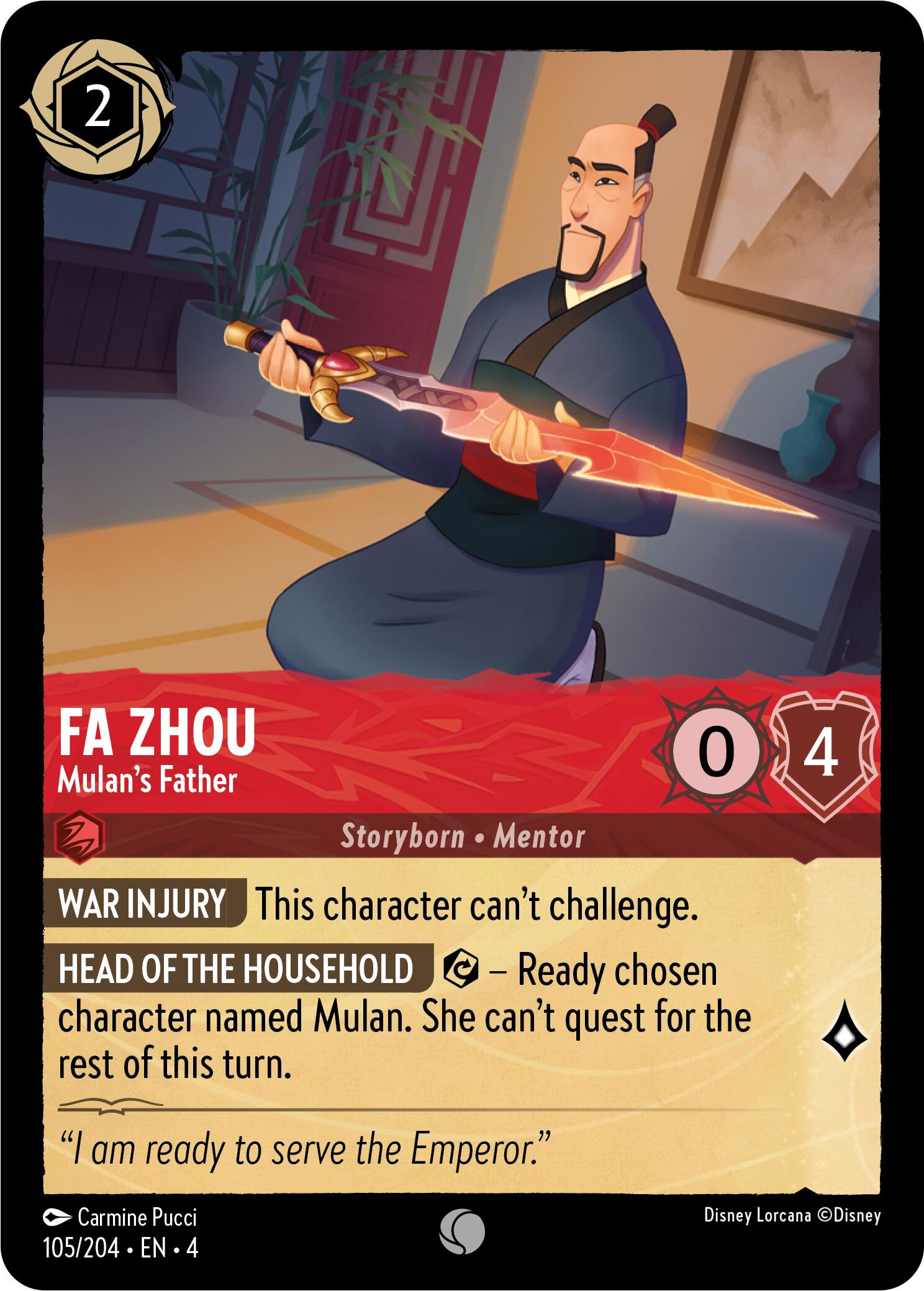 Fa Zhou - Mulan's Father (105/204) [Ursula's Return] | Jack's On Queen