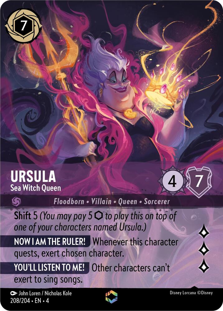Ursula - Sea Witch Queen (Enchanted) (208/204) [Ursula's Return] | Jack's On Queen