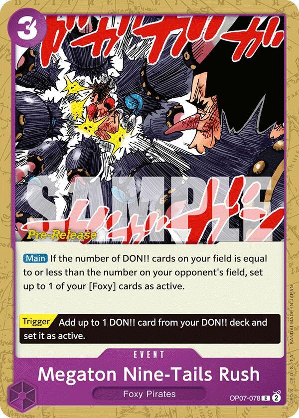 Megaton Nine-Tails Rush (OP07-078) [500 Years in the Future Pre-Release Cards] | Jack's On Queen