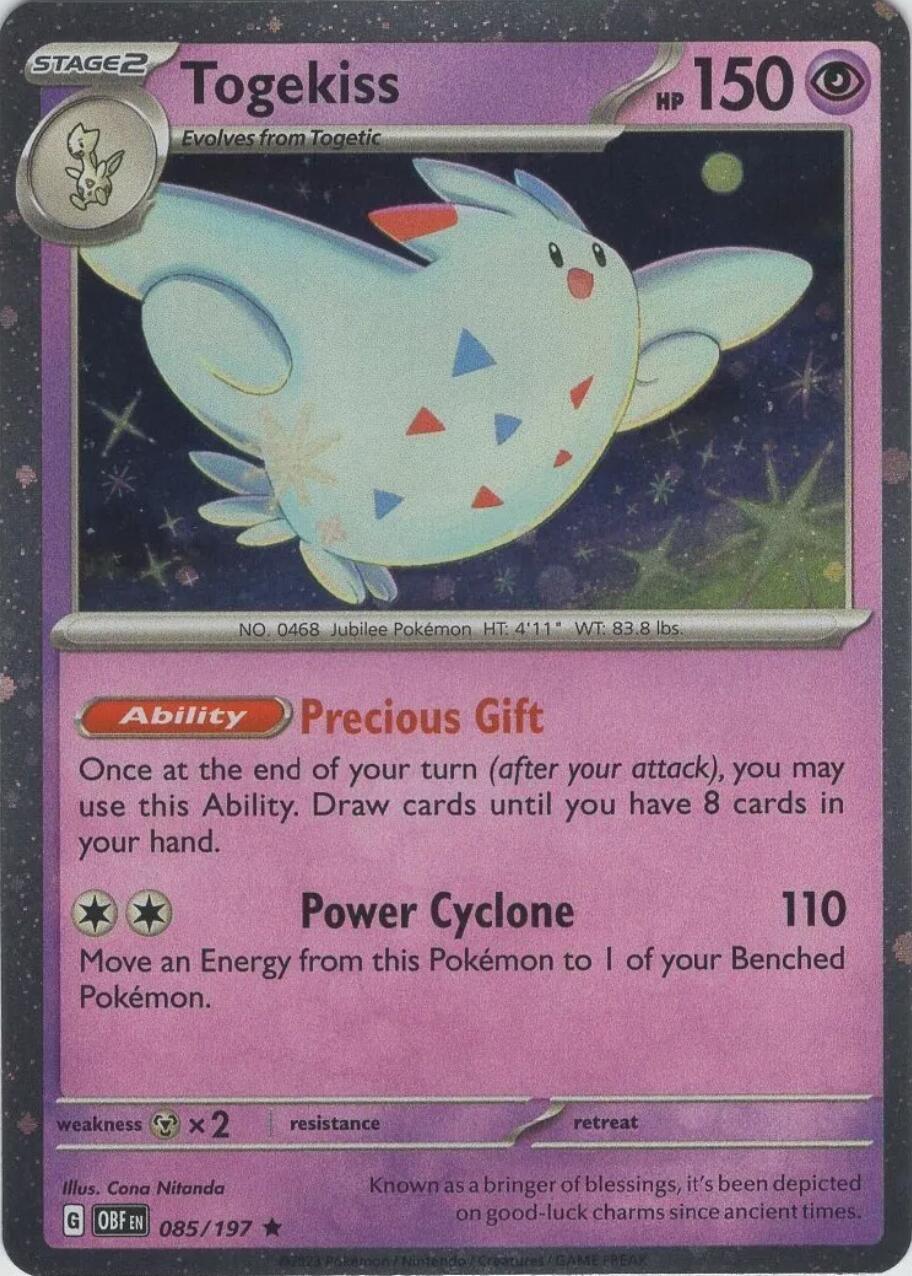 Togekiss (085/197) (Cosmos Holo) [Scarlet & Violet: Obsidian Flames] | Jack's On Queen