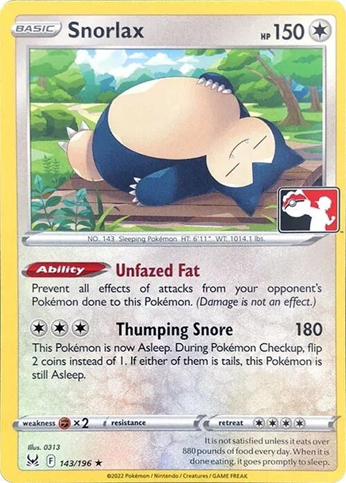 Snorlax (143/196) [Prize Pack Series Three] | Jack's On Queen