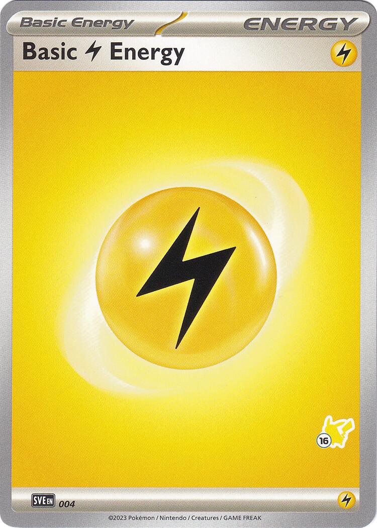 Basic Lightning Energy (004) (Pikachu Stamp #16) [Battle Academy 2024] | Jack's On Queen