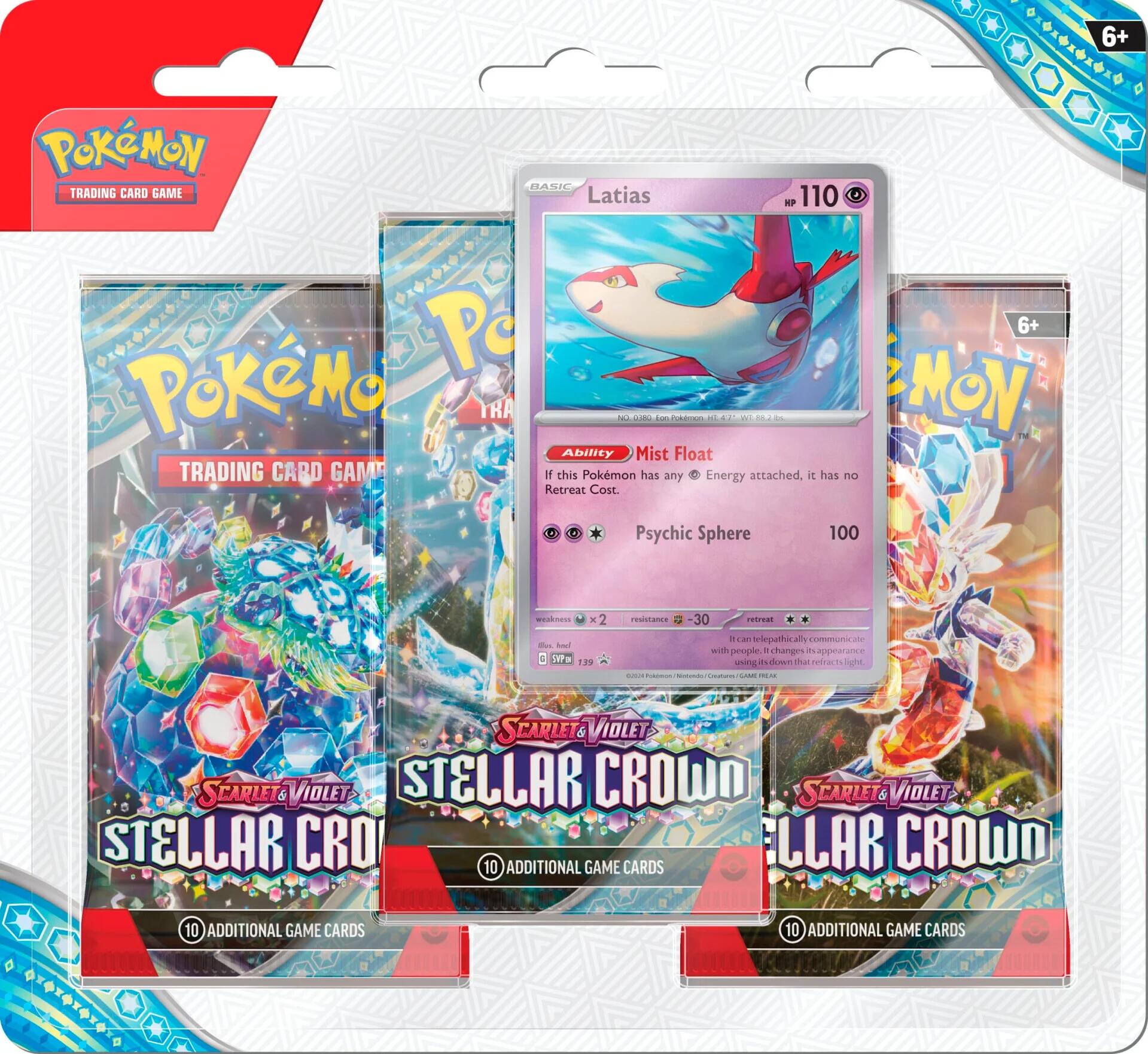 Scarlet & Violet: Stellar Crown - 3 Pack Blister (Latias) | Jack's On Queen