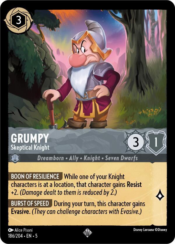 Grumpy - Skeptical Knight (186/204) [Shimmering Skies] | Jack's On Queen
