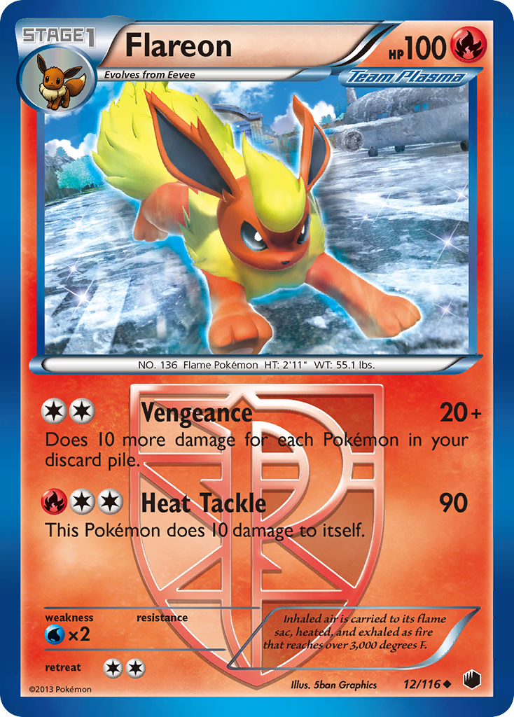 Flareon (12/116) [Black & White: Plasma Freeze] | Jack's On Queen