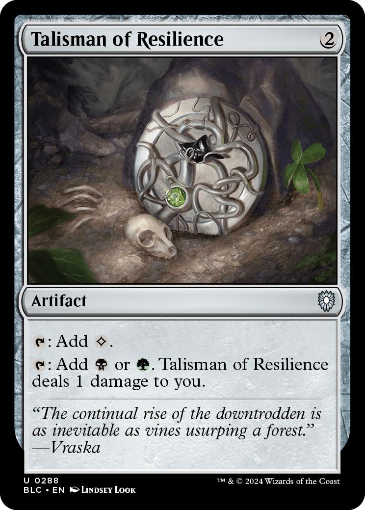 Talisman of Resilience [Bloomburrow Commander] | Jack's On Queen