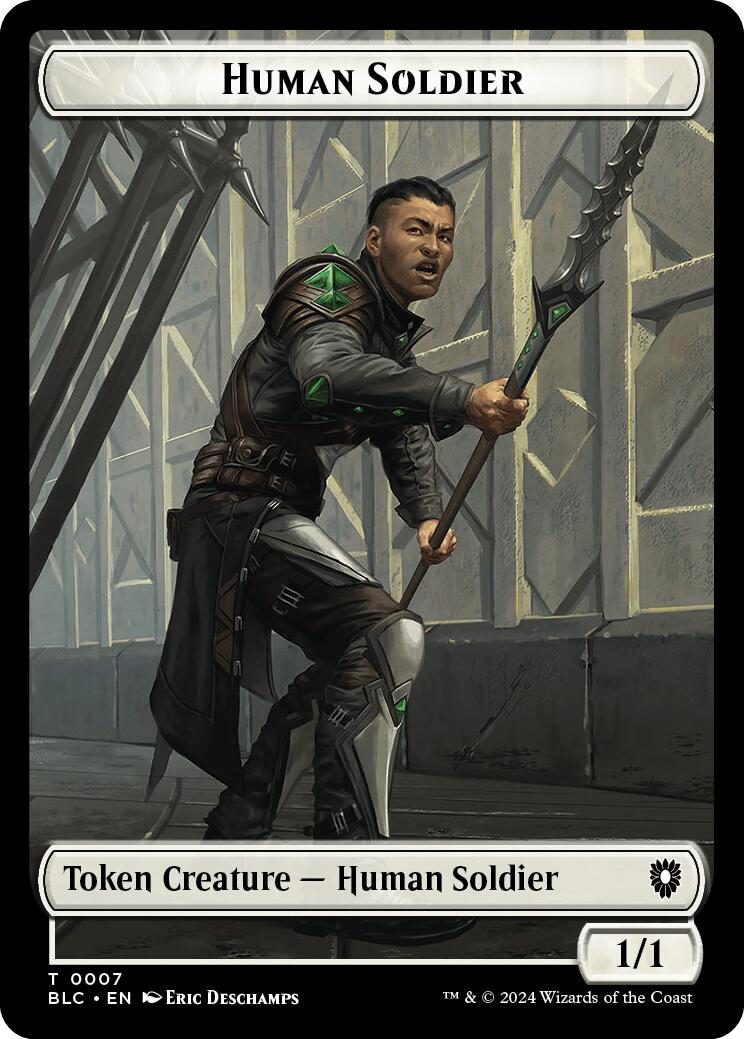 Human Soldier // Wolf (035) Double-Sided Token [Bloomburrow Commander Tokens] | Jack's On Queen