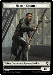 Human Soldier // Wolf (035) Double-Sided Token [Bloomburrow Commander Tokens] | Jack's On Queen