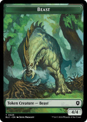 Cat // Beast (025) Double-Sided Token [Bloomburrow Commander Tokens] | Jack's On Queen