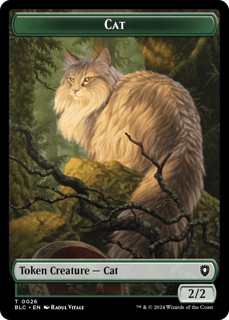 Cat // Beast (025) Double-Sided Token [Bloomburrow Commander Tokens] | Jack's On Queen