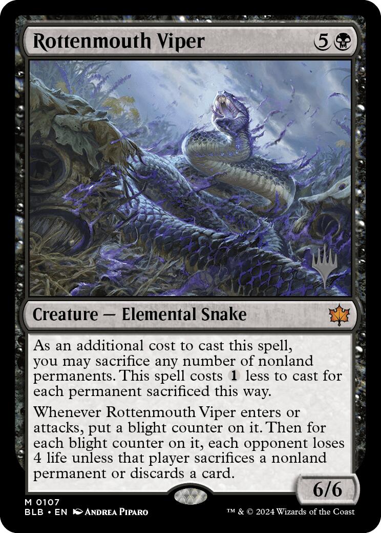 Rottenmouth Viper (Promo Pack) [Bloomburrow Promos] | Jack's On Queen