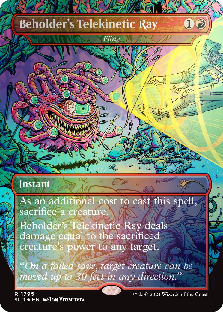 Beholder's Telekinetic Ray - Fling (Rainbow Foil) [Secret Lair Drop Series] | Jack's On Queen