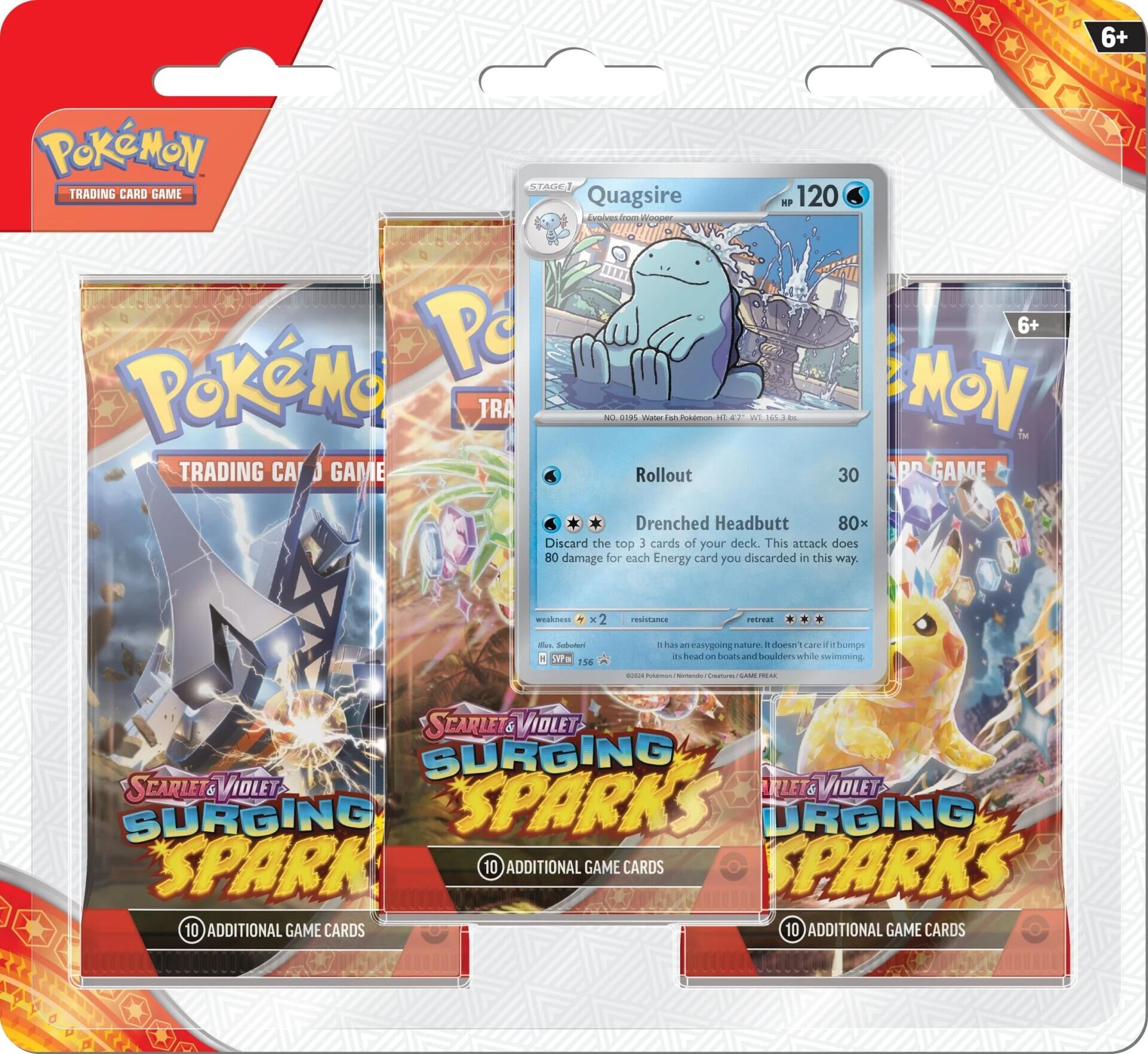 Scarlet & Violet: Surging Sparks - 3 Pack Blisters (Quagsire) | Jack's On Queen