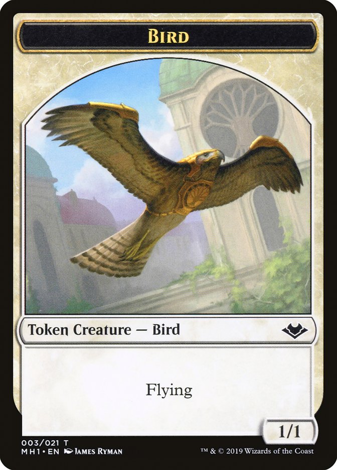 Bird (003) // Serra the Benevolent Emblem Double-Sided Token [Modern Horizons Tokens] | Jack's On Queen