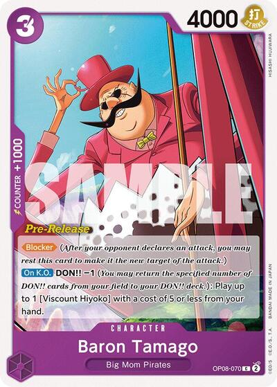 Baron Tamago (OP08-070) [Two Legends Pre-Release Cards] | Jack's On Queen