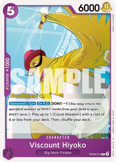 Viscount Hiyoko (OP08-073) [Two Legends Pre-Release Cards] | Jack's On Queen