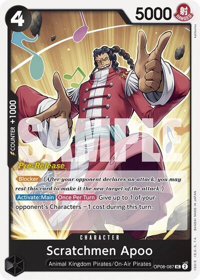 Scratchmen Apoo (OP08-087) [Two Legends Pre-Release Cards] | Jack's On Queen