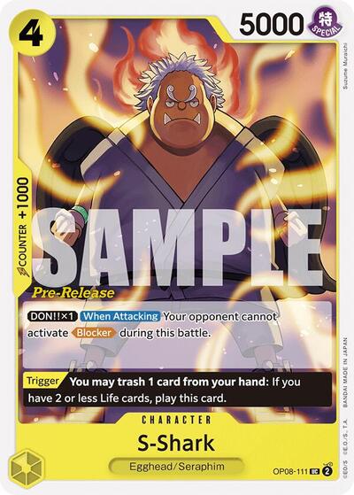 S-Shark (OP08-111) [Two Legends Pre-Release Cards] | Jack's On Queen