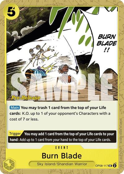 Burn Blade (OP08-117) [Two Legends Pre-Release Cards] | Jack's On Queen