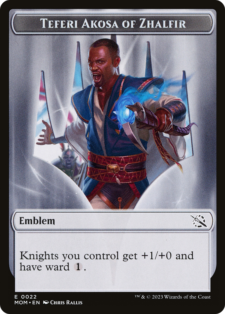 Treasure (21) // Teferi Akosa of Zhalfir Emblem Double-Sided Token [March of the Machine Tokens] | Jack's On Queen