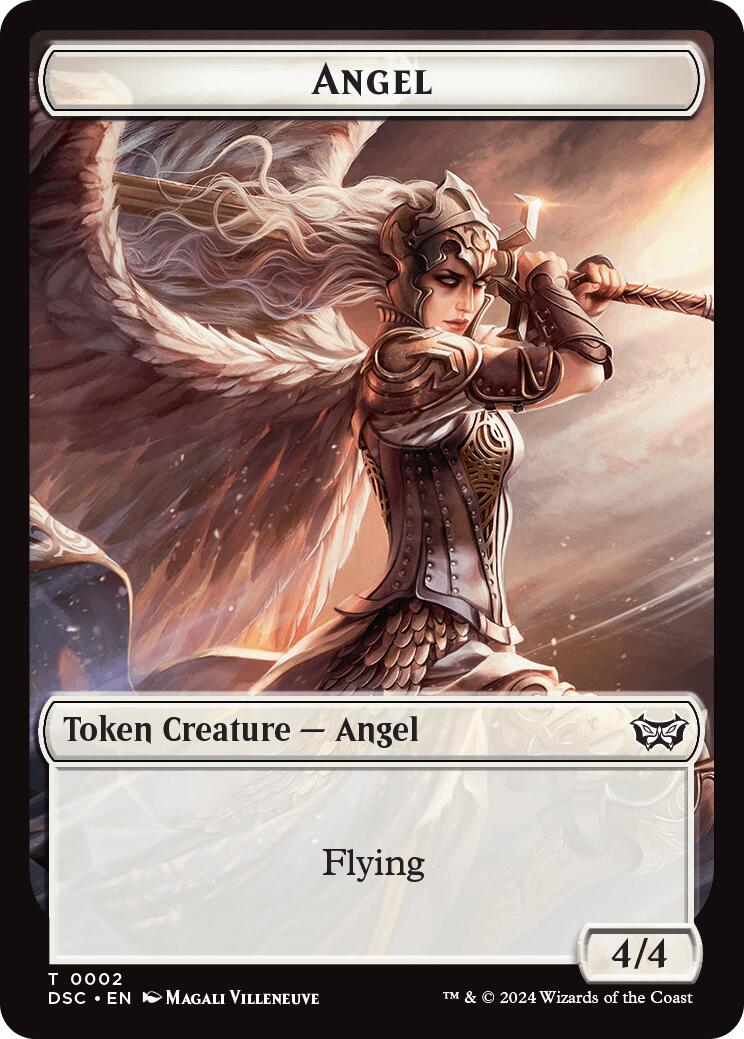 Angel // Glimmer Double-Sided Token [Duskmourn: House of Horror Commander Tokens] | Jack's On Queen