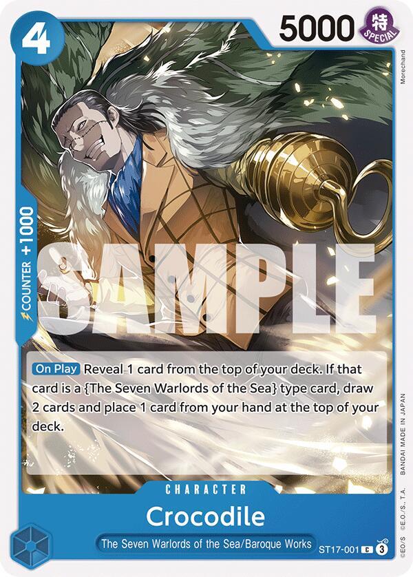Crocodile (ST17-001) [Starter Deck 17: BLUE Donquixote Doflamingo] | Jack's On Queen