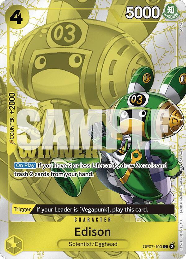 Edison (Winner Pack 2024 Oct.-Dec.) (OP07-100) [One Piece Promotion Cards] | Jack's On Queen