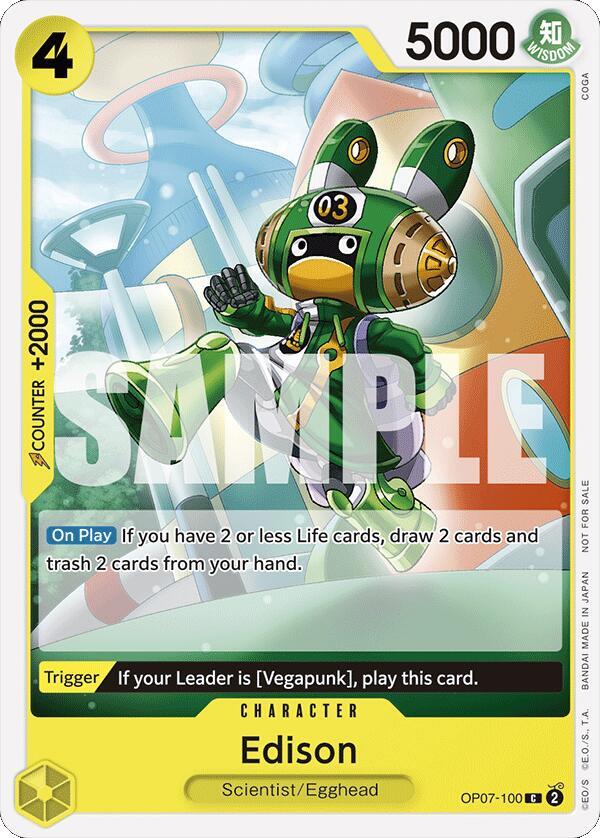 Edison (Tournament Pack 2024 Oct.-Dec.) (OP07-100) [One Piece Promotion Cards] | Jack's On Queen