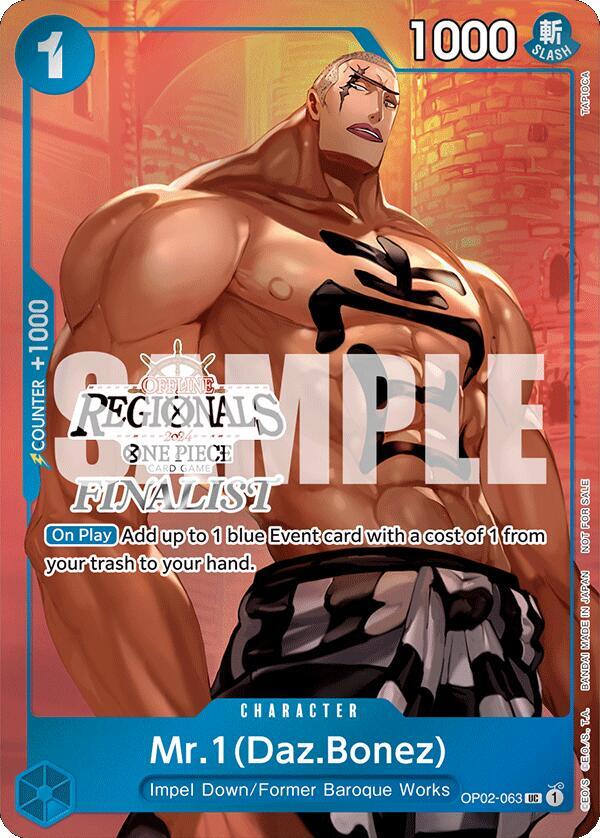 Mr.1 (Daz.Bonez) (Offline Regional 2024 Vol. 3) [Finalist] (OP02-063) [One Piece Promotion Cards] | Jack's On Queen