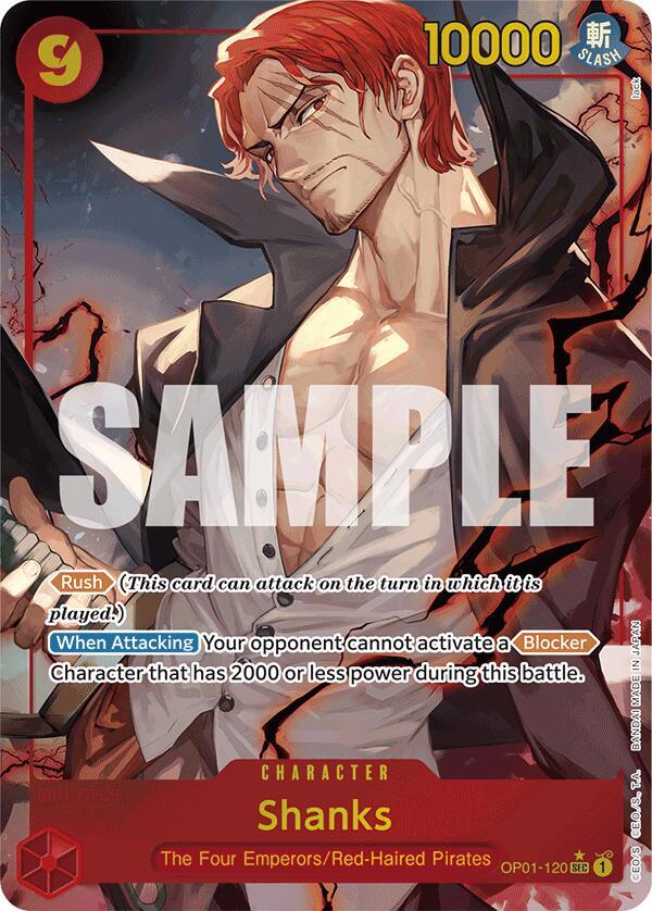Shanks (OP01-120) (Alternate Art) (OP01-120) [Premium Booster -The Best-] | Jack's On Queen