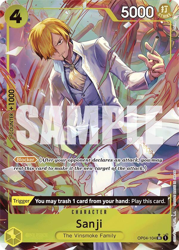 Sanji (OP04-104) (Alternate Art) (OP04-104) [Premium Booster -The Best-] | Jack's On Queen