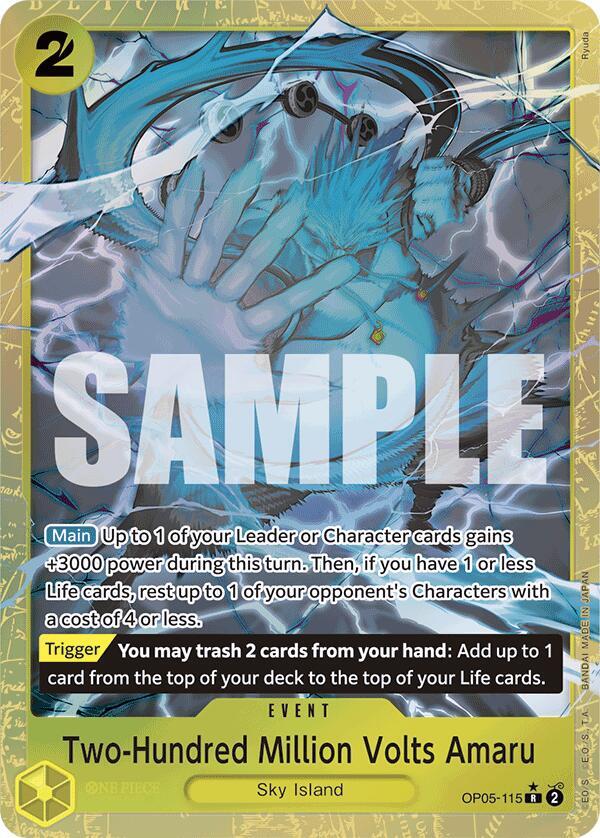 Two-Hundred Million Volts Amaru (Alternate Art) (OP05-115) [Premium Booster -The Best-] | Jack's On Queen