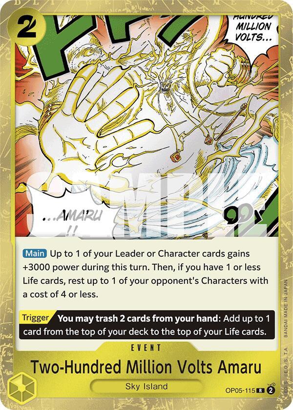 Two-Hundred Million Volts Amaru (Jolly Roger Foil) (OP05-115) [Premium Booster -The Best-] | Jack's On Queen