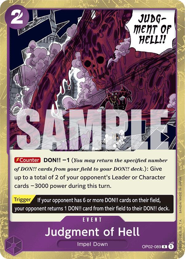 Judgment of Hell (Jolly Roger Foil) (OP02-089) [Premium Booster -The Best-] | Jack's On Queen