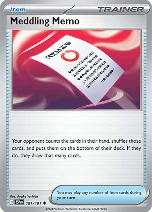 Meddling Memo (181/191) [Scarlet & Violet: Surging Sparks] | Jack's On Queen