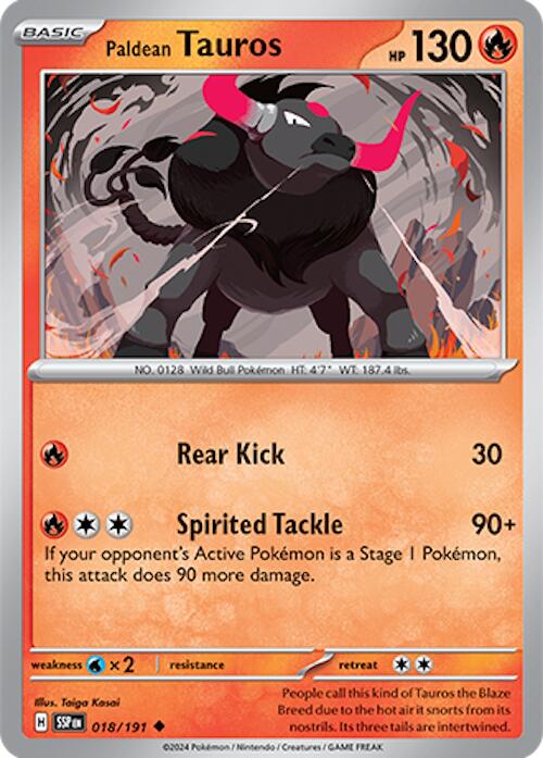 Paldean Tauros (018/191) [Scarlet & Violet: Surging Sparks] | Jack's On Queen