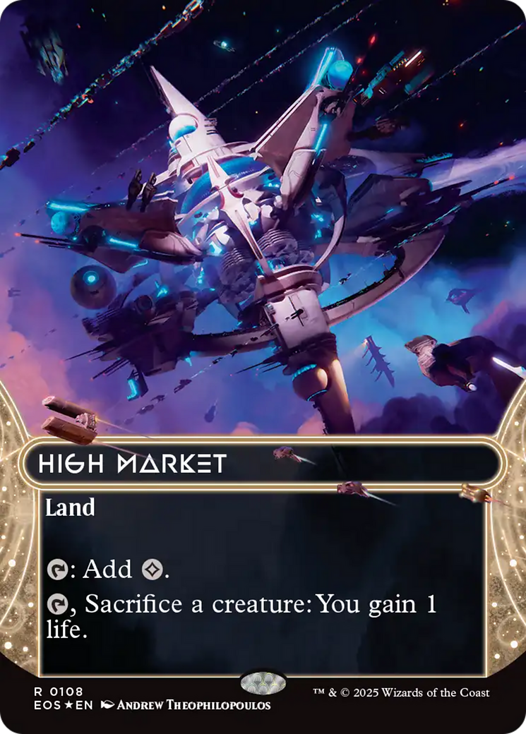 High Market (0108) (Borderless) (Galaxy Foil) [Edge of Eternities: Stellar Sights] | Jack's On Queen